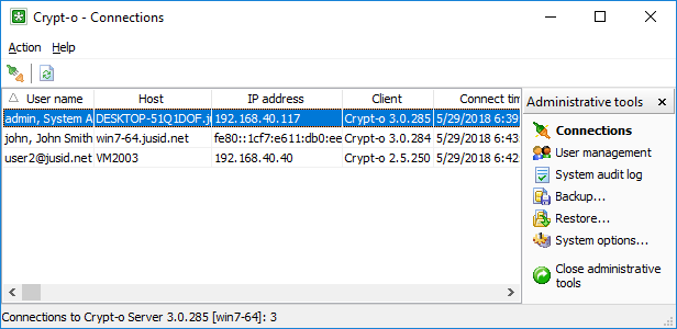 The Connections window